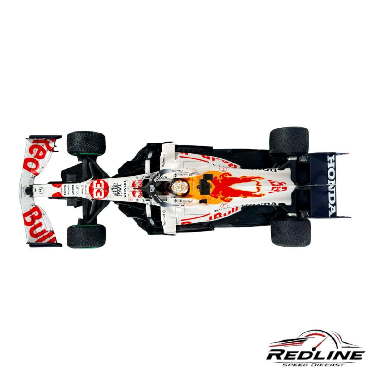 Redline Speed Diecast 1:18 scale Red Bull Racing Honda RB16B model car in white and red 2021 Turkish GP livery