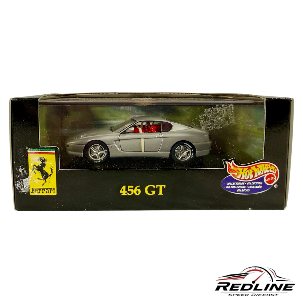Redline Speed Diecast silver Hot Wheels Ferrari 456 GT 1:43 scale model car in original collector box