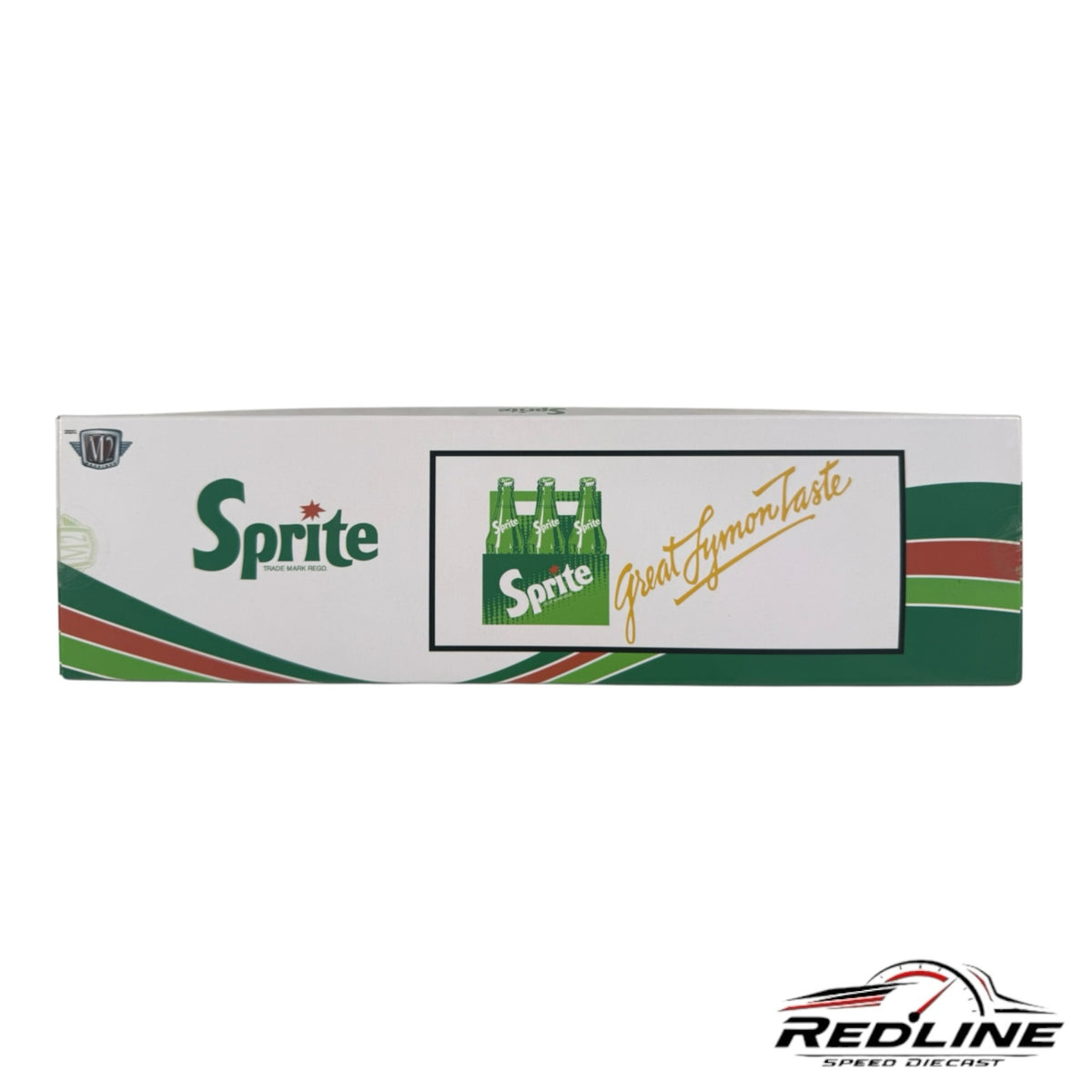 Redline Speed Diecast M2 Machines Sprite themed diecast set packaging featuring classic soda branding and graphics.