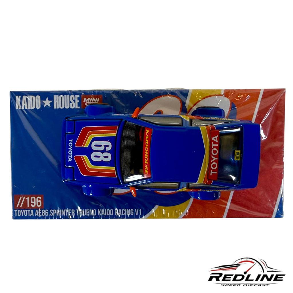 Redline Speed Diecast Kaido House Toyota AE86 Sprinter Trueno V1 blue racing model car in original blister packaging