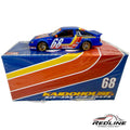 Redline Speed Diecast KAIDO HOUSE Toyota AE86 Sprinter Trueno blue racing model with gold wheels and number 68 livery