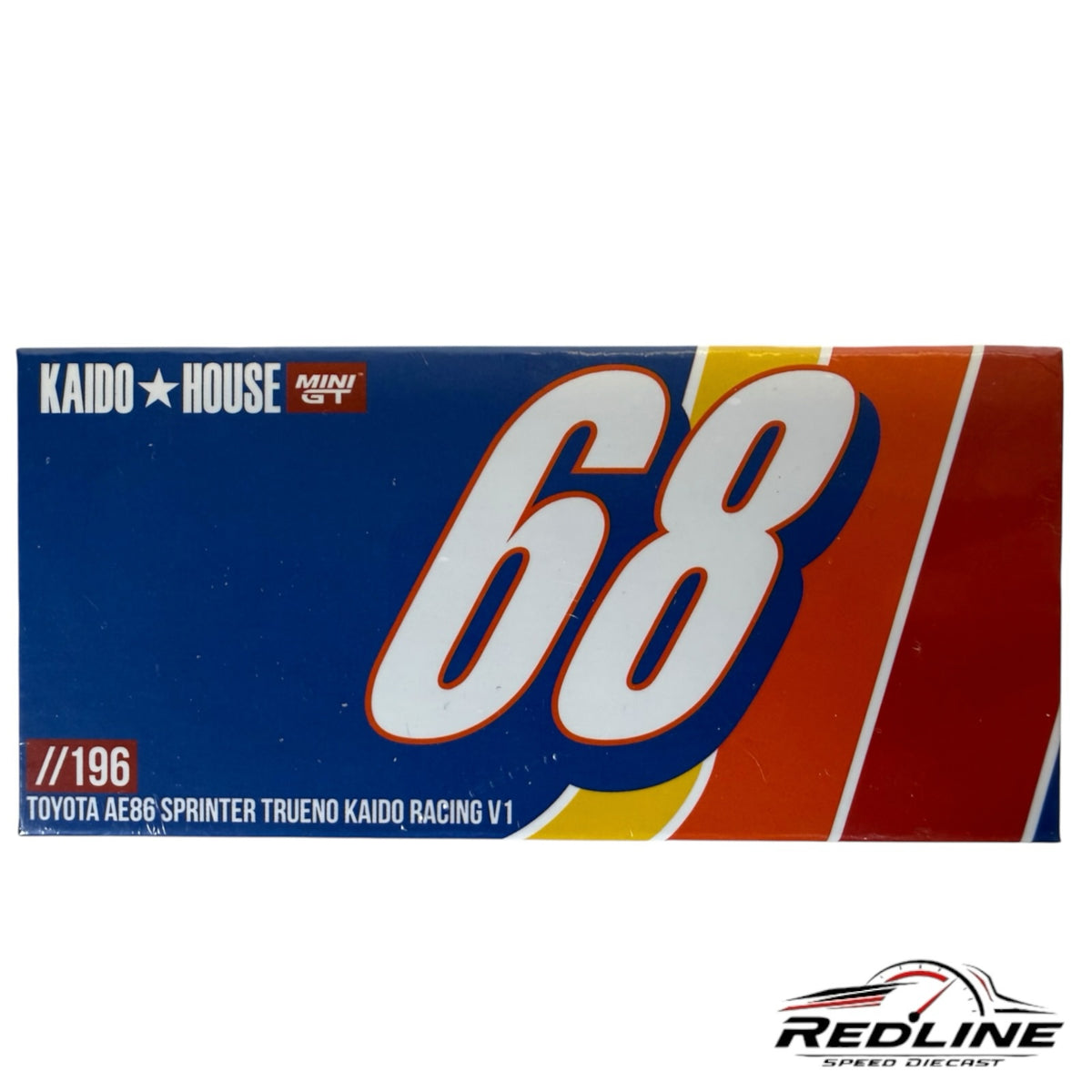 Redline Speed Diecast packaging for Kaido House Toyota AE86 Sprinter Trueno Kaido Racing V1 model with number 68