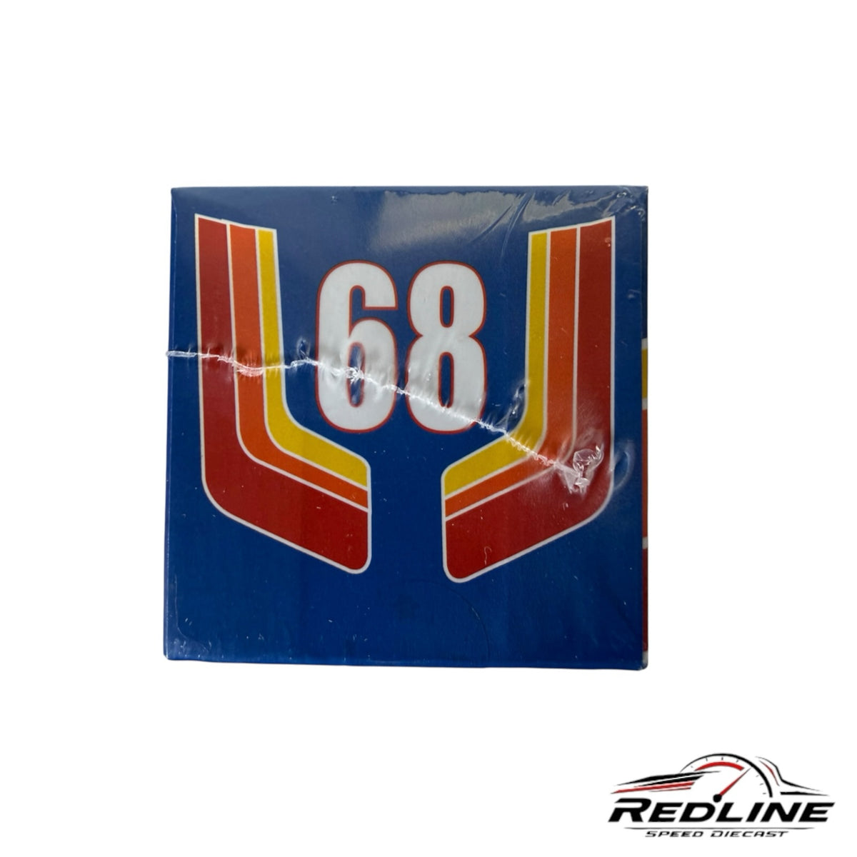 Redline Speed Diecast packaging for Toyota AE86 model featuring blue background with number 68 and racing stripes