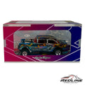 Redline Speed Diecast Troy Lee Designs custom hot rod with flame, skull, and American flag graphics in display box