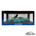 Redline Speed Diecast 1:18 scale turquoise Lamborghini Murcielago LP670-4 SV model car with open scissor doors in box