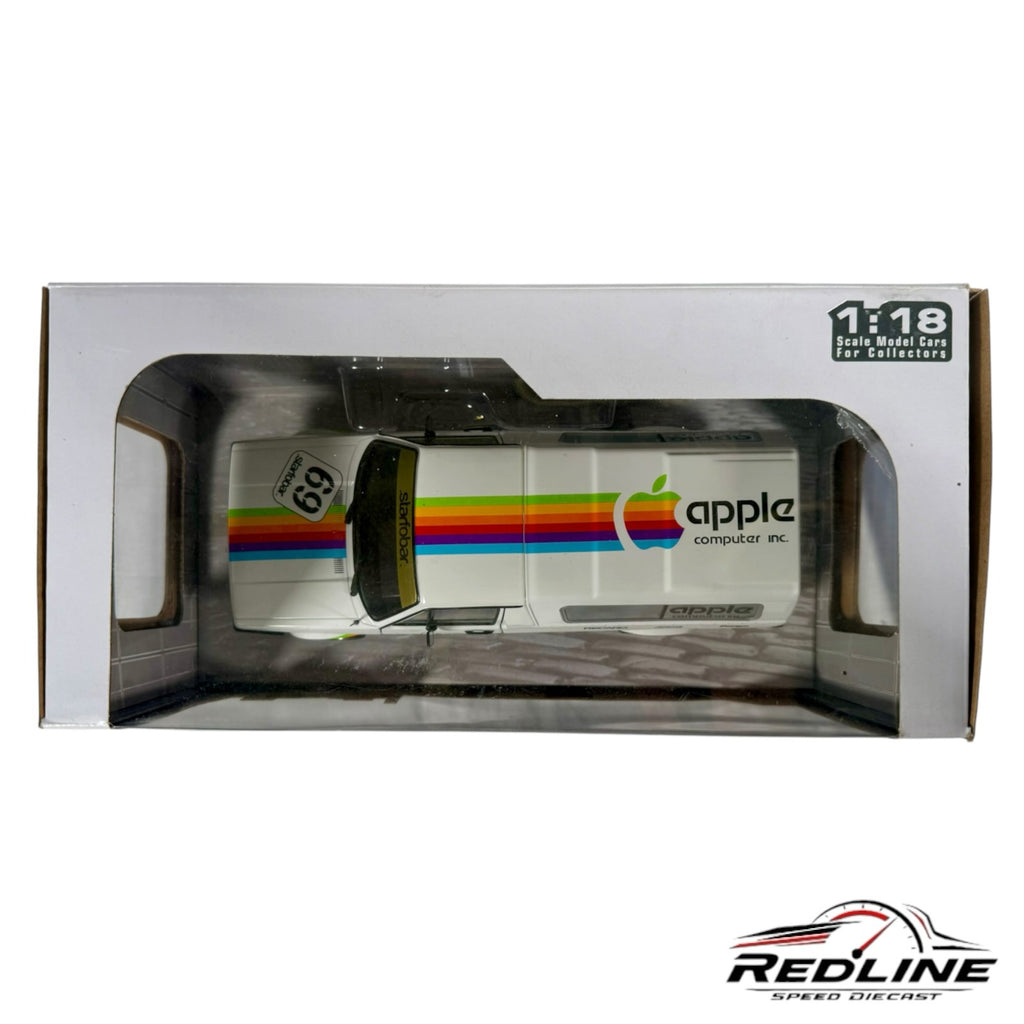 Redline Speed Diecast 1:18 scale white Volkswagen Caddy Mk1 model with Apple Computer Inc. rainbow livery in box