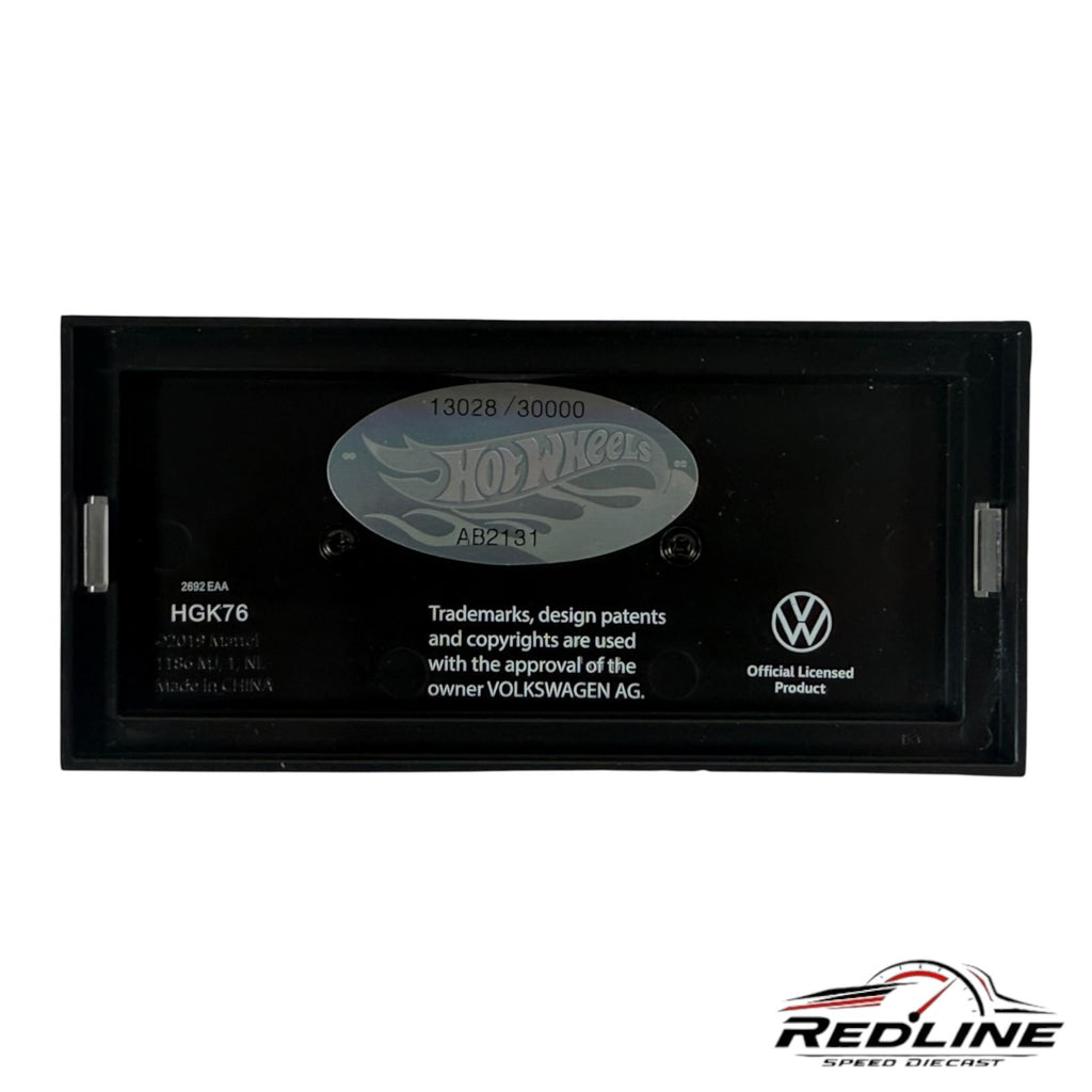 Redline Speed Diecast Hot Wheels Kawa-Bug-A display case base with numbered limited edition plaque and VW logo