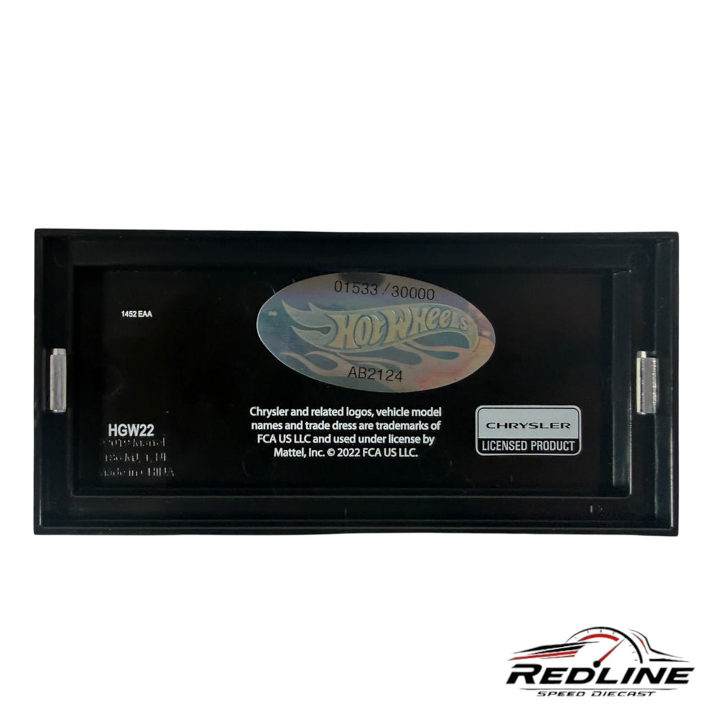 Redline Speed Diecast Hot Wheels 1941 Willys Gasser display case base with limited edition numbering and Chrysler logo