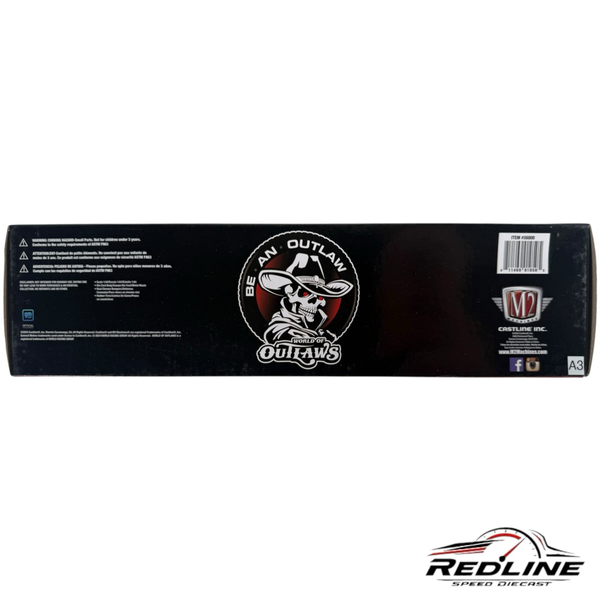 Redline Speed Diecast World of Outlaws two-piece truck set collector box with skull logo and branding