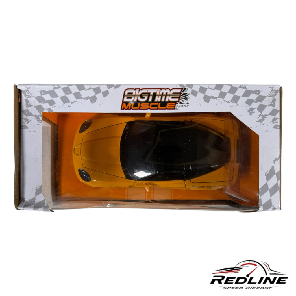 Redline Speed Diecast yellow 2006 Chevrolet Corvette Z06 model car in Bigtime Muscle packaging