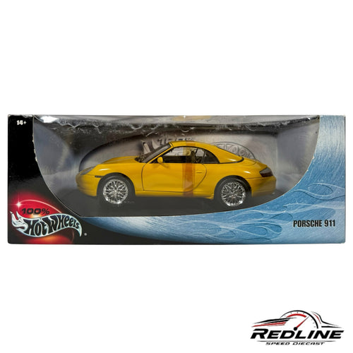 Redline Speed Diecast 100% Hot Wheels yellow Porsche 911 collectible model car in original display box