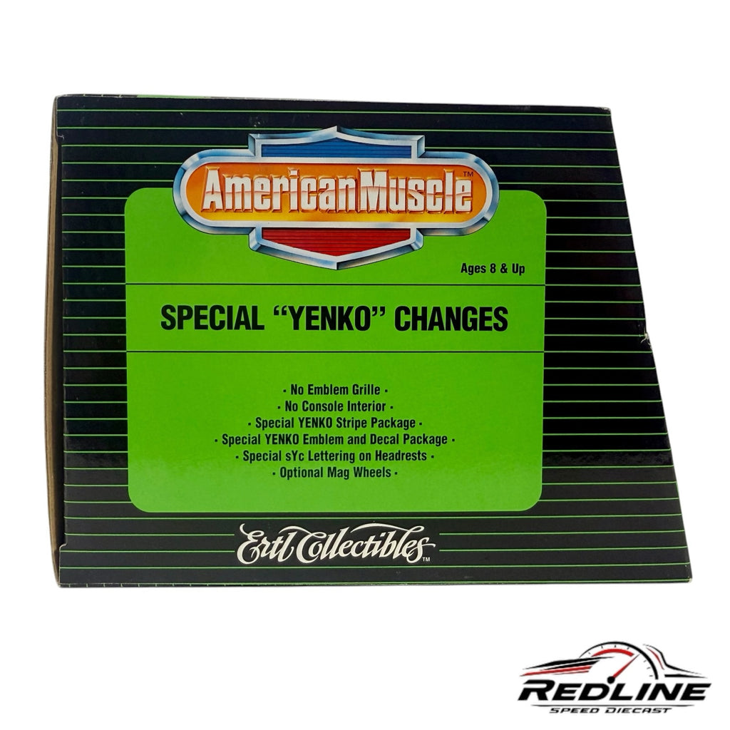 Redline Speed Diecast packaging box for 1969 Yenko 427 Camaro model listing special features and modifications