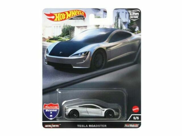 Hot Wheels Premium Car Culture American Scene Tesla Roadster BLISTER DAMAGE H32